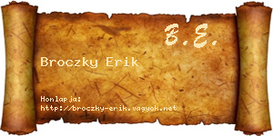 Broczky Erik névjegykártya