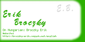 erik broczky business card